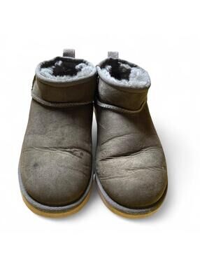 ugg classic ultra mini olive green suede sheepskin boots